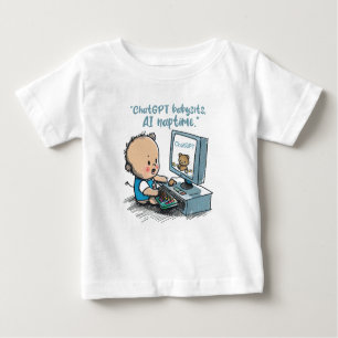 Camiseta Para Bebê "Desenvolvedor Júnior do ChatGPT" Dons de bebê do 