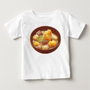 Camiseta Para Bebê Deserto de Batata Doce e Bola de Taro