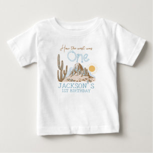 Camiseta Para Bebê Deserto Vintage Oeste Selvagem Ocidental 1º Aniver
