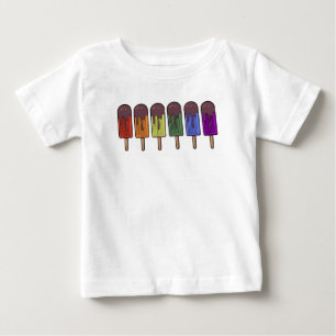 Camiseta Para Bebê Desfile de pirulito congelado arco-íris