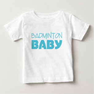 Camiseta Para Bebê Desgaste do bebê do Badminton (azul)