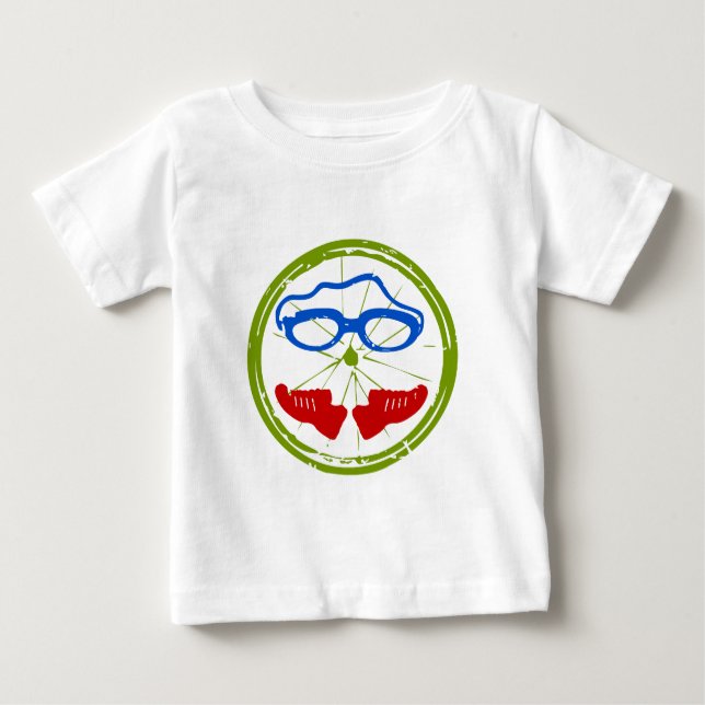 Camiseta Para Bebê Design artístico legal de Triathlon (Frente)