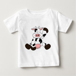 Camiseta Para Bebê Design bonito dos desenhos animados da vaca