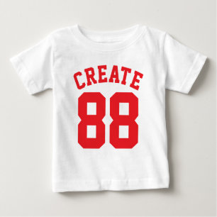 Camiseta Para Bebê Design branco & vermelho do jérsei dos esportes do