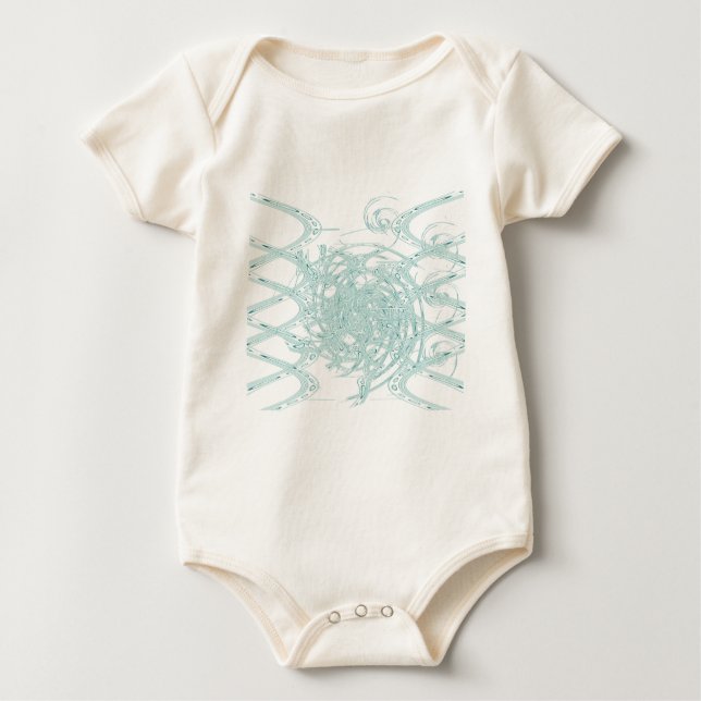 Camiseta Para Bebê Design claro verde branco (Frente)