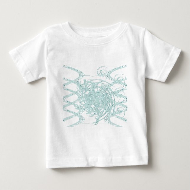Camiseta Para Bebê Design claro verde branco (Frente)