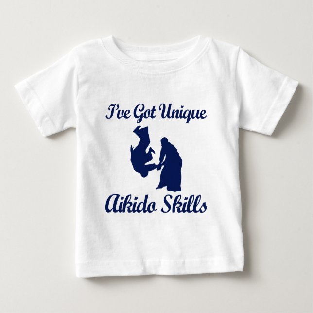 Camiseta Para Bebê design da arte marcial do aikido (Frente)