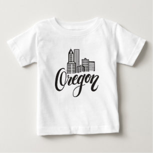 Camiseta Para Bebê Design da tipografia de Oregon