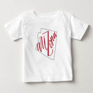 Camiseta Para Bebê Design da tipografia do estado da arizona  