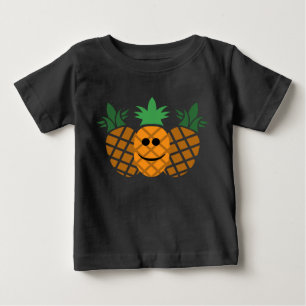 Camiseta Para Bebê Design de abacaxi Feliz - Camiseta de Bebê Fine Je