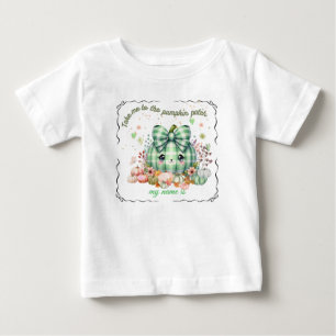 Camiseta Para Bebê Design de Abóbora de Halloween Fofo, Personalizáve