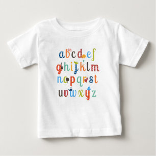 Camiseta Para Bebê Design de alfabeto