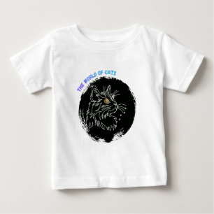 Camiseta Para Bebê Design de Amante de Gato Cortado