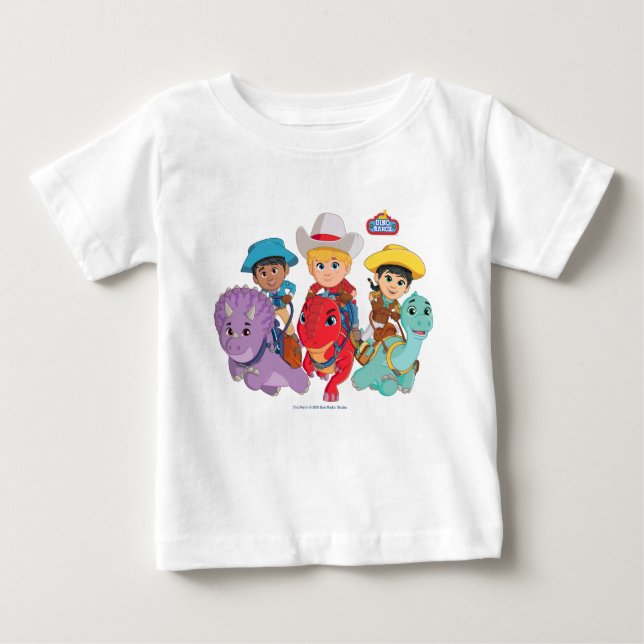 Camiseta Para Bebê Design de Amigos Ranch Dino (Frente)