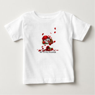 Camiseta Para Bebê Design de Amor de Beisebol Fofo