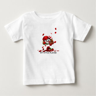 Camiseta Para Bebê Design de Amor de Beisebol Fofo