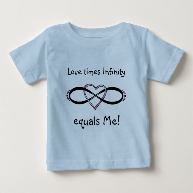 Camiseta Para Bebê Design de Amor Infinito (Frente)