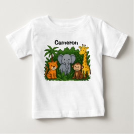 Camiseta Para Bebê Design de Animal da Selva Personalizado