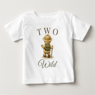 Camiseta Para Bebê Design de aniversário do urso explorador Boho