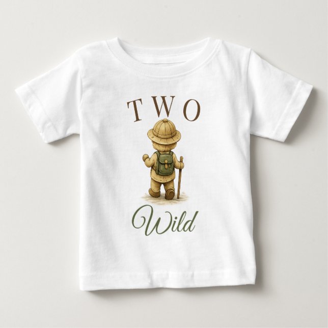 Camiseta Para Bebê Design de aniversário do urso explorador Boho (Frente)
