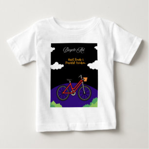 Camiseta Para Bebê Design de Arte de Bicicleta Minimalista
