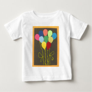 Camiseta Para Bebê Design de Arte Gráfica dos Balões de Aniversário C