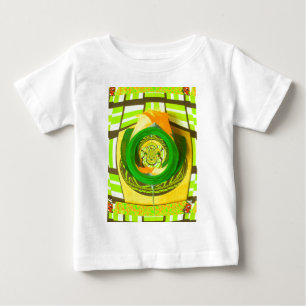 Camiseta Para Bebê Design de Arte Gráfica Rosa Amarela