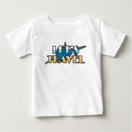 Camiseta Para Bebê Design de Avião Vamos Viajar
