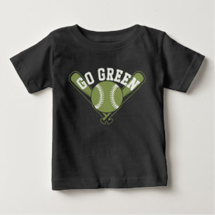 Camiseta Para Bebê Design de Baseball Verde