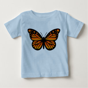 Camiseta Para Bebê Design de Borboleta Monarch - Baby Fine Jersey T-S