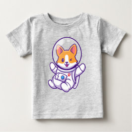 Camiseta Para Bebê Design de Cachorro Cachorro Astronauta