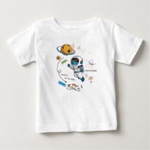 Camiseta Para Bebê Design de camiseta vetor espacial e bebê tende