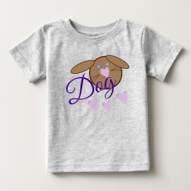 Camiseta Para Bebê Design de cão Whimsic (Frente)