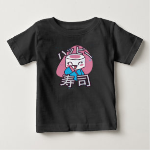 Camiseta Para Bebê Design de Cartões Engraçado Sushi