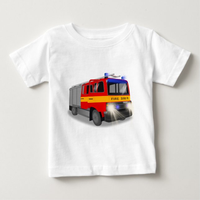 Camiseta Para Bebê Design de Cartografia do Motor de Fogo de Emergênc (Frente)