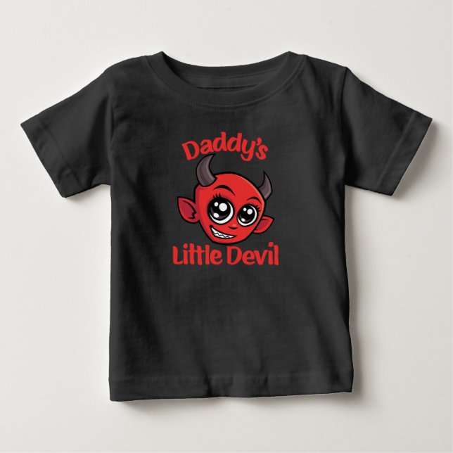 Camiseta Para Bebê Design de Cartoon Pai do Diabo (Frente)
