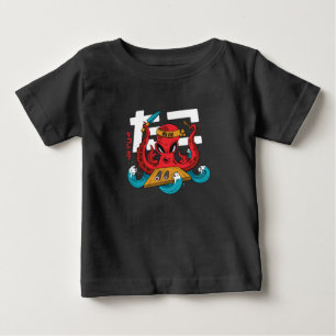 Camiseta Para Bebê Design de Chef de Sushi de Polvo Engraçado