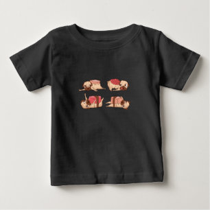 Camiseta Para Bebê Design de Comida de Pugs Engraçados