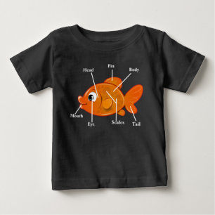 Camiseta Para Bebê Design de corpo de peixe