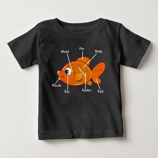 Camiseta Para Bebê Design de corpo de peixe (Frente)