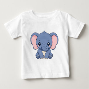 Camiseta Para Bebê Design de desenho animado de elefante bebê fofo