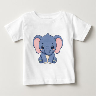 Camiseta Para Bebê Design de desenho animado de elefante bebê fofo