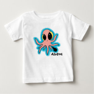 Camiseta Para Bebê design de desenho animado de polvo bebê adorável