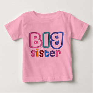Camiseta Para Bebê design de Efeito 3D Grande Irmã