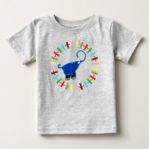 CAMISETA PARA BEBÊ DESIGN DE ELEFANTE AZUL