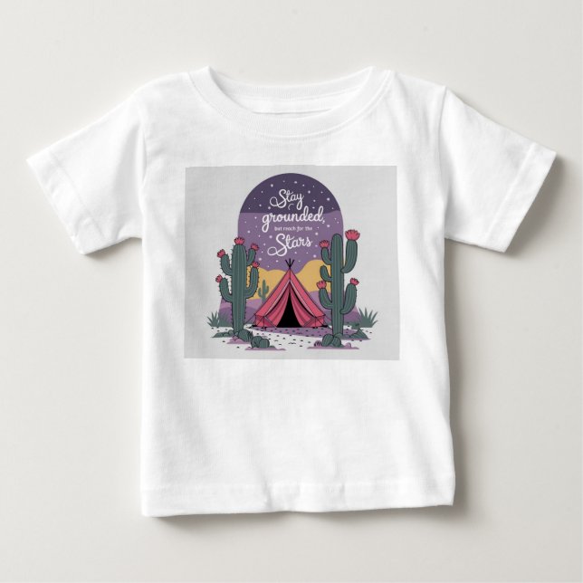 Camiseta Para Bebê Design de Espaço Dinâmico (Frente)