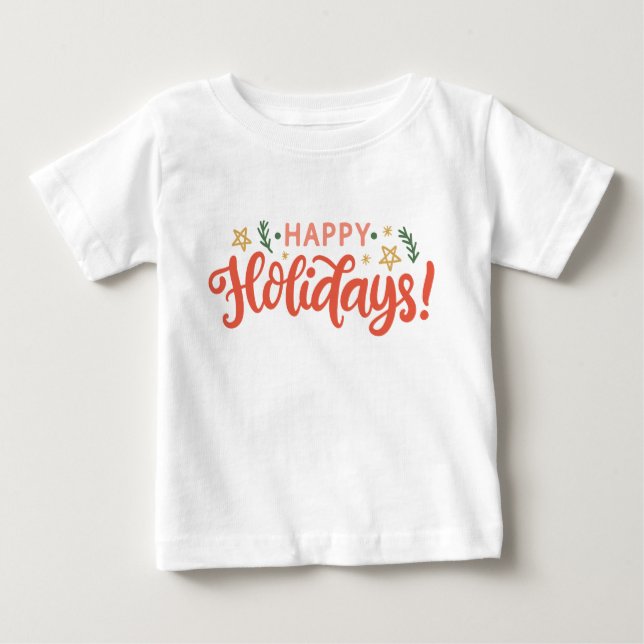 Camiseta Para Bebê Design de Festas Felizes Festivas (Frente)