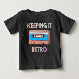 Camiseta Para Bebê Design de Fita Cassete Retro