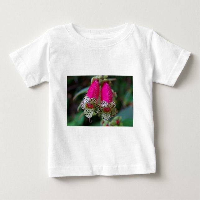 Camiseta Para Bebê Design de Flor Leopardo (Frente)