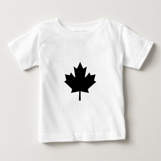 Camiseta Para Bebê Design de Folha de Mão do Carteiro Negro Canadense (Frente)